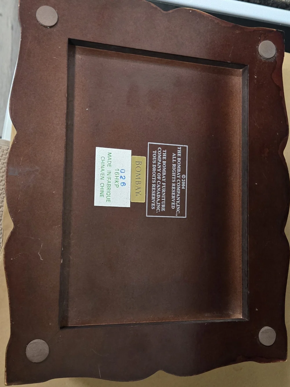 Vintage Bombay Wood Photo Frame in Rich Mahogany